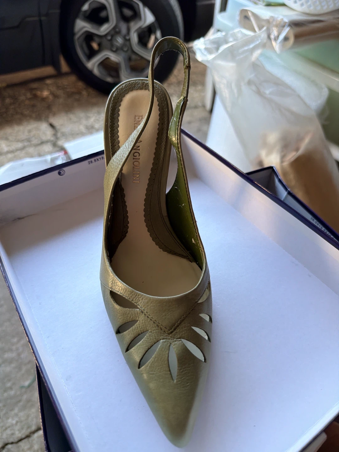 Enzo Angiolini Olive Slingback Heels