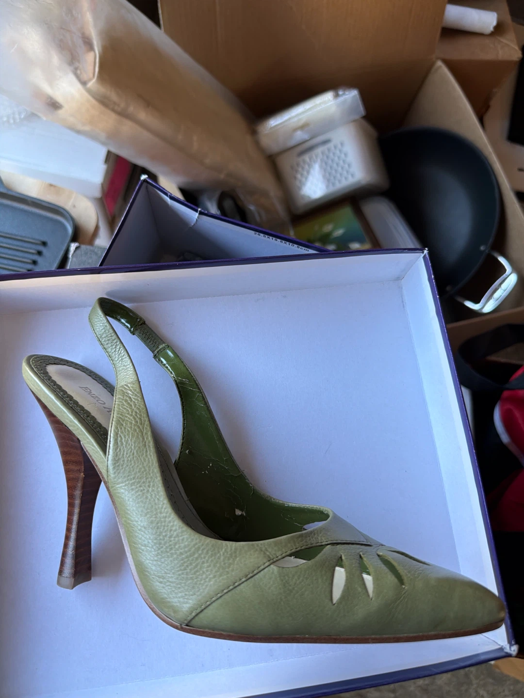 Enzo Angiolini Olive Slingback Heels - photo 2