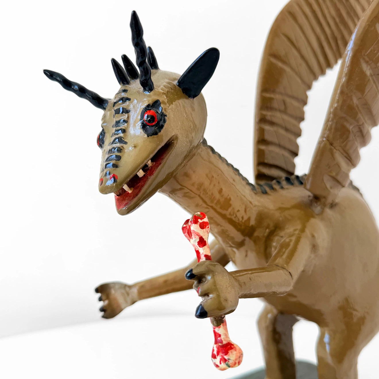 Carved Wooden Folk Art Dragon - photo 2