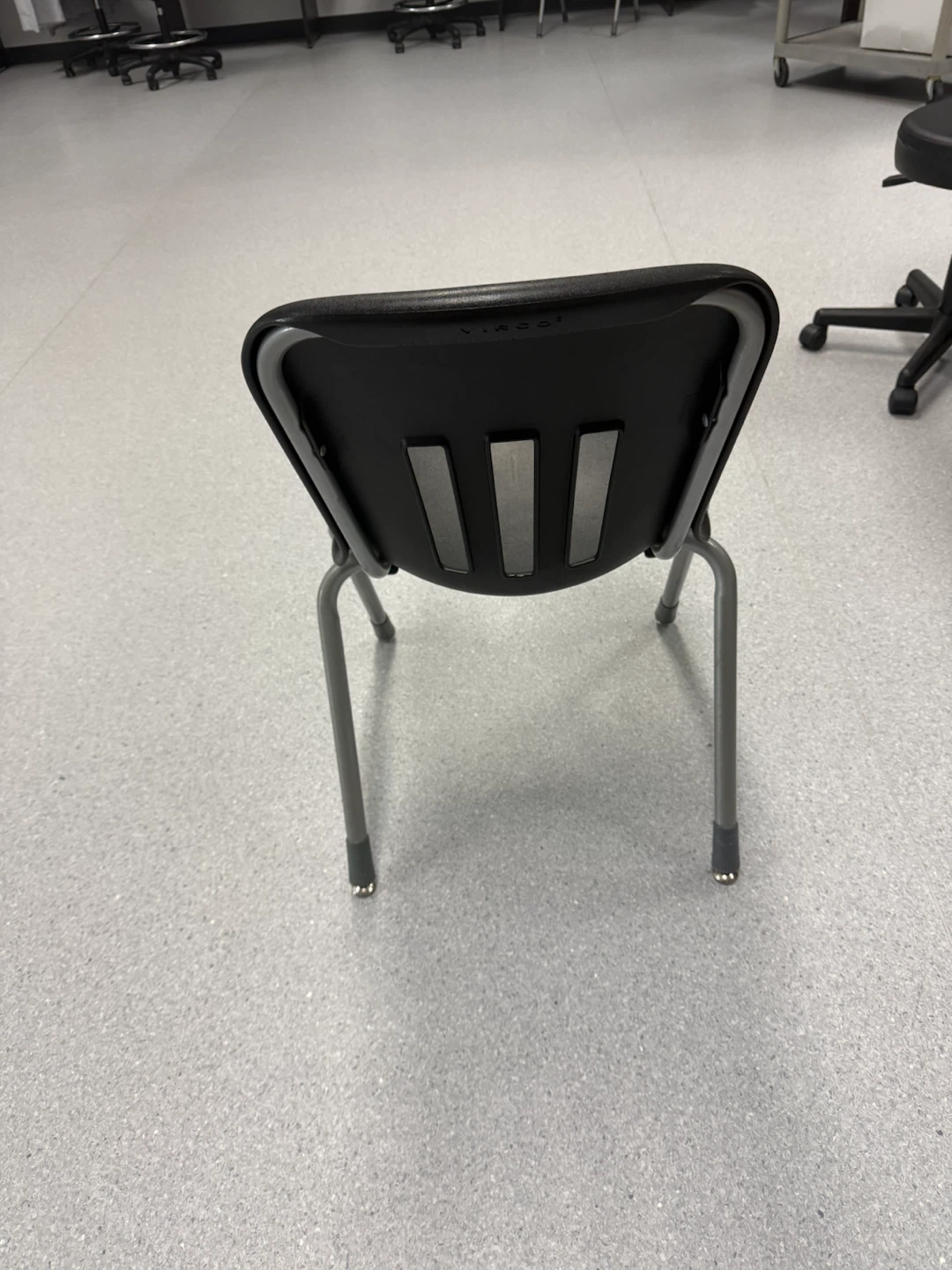 Black Plastic Chair with Grey Metal Legs - photo 2