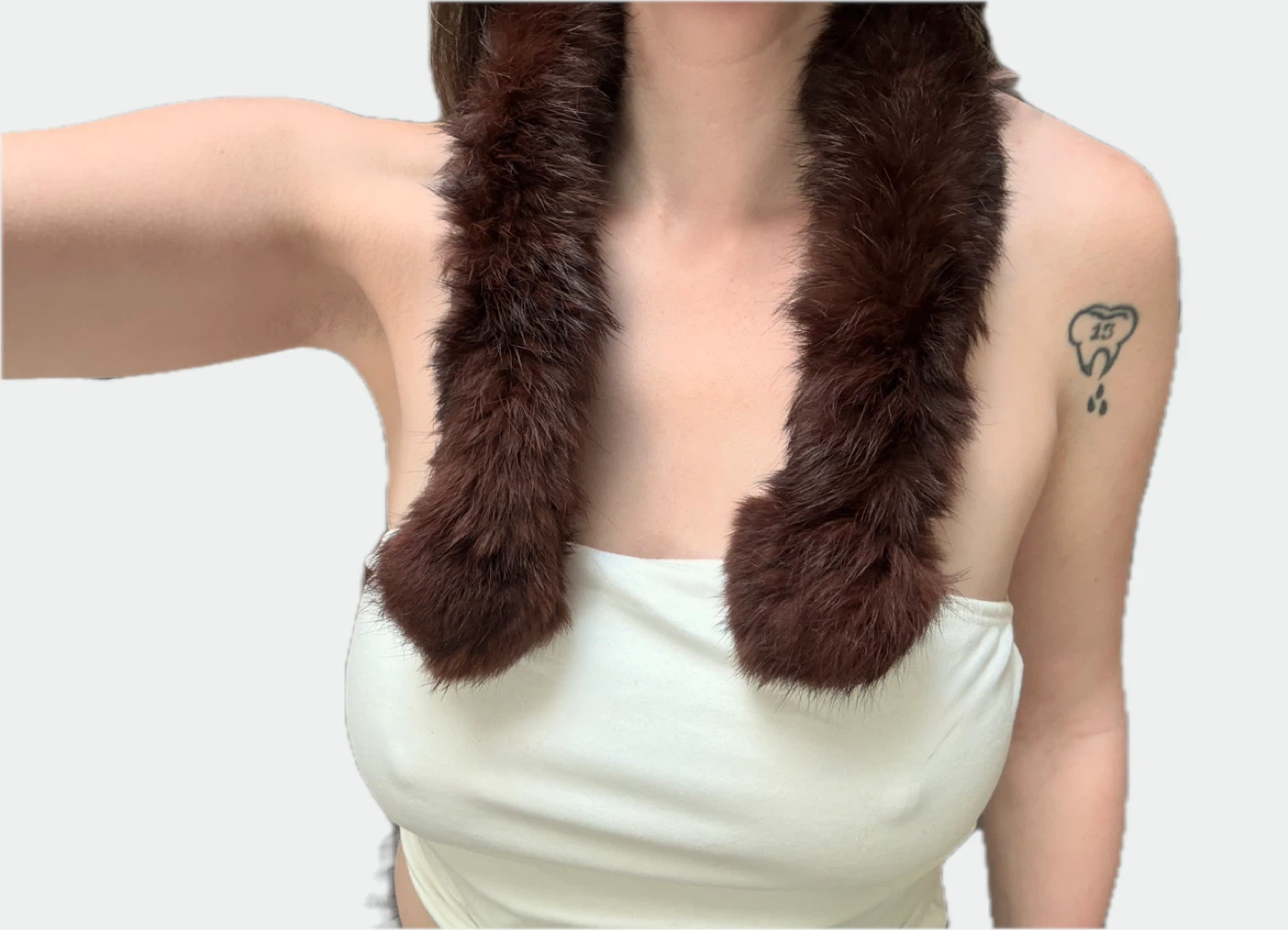 Vintage Rabbit Fur Collar Stole Scarf - photo 4