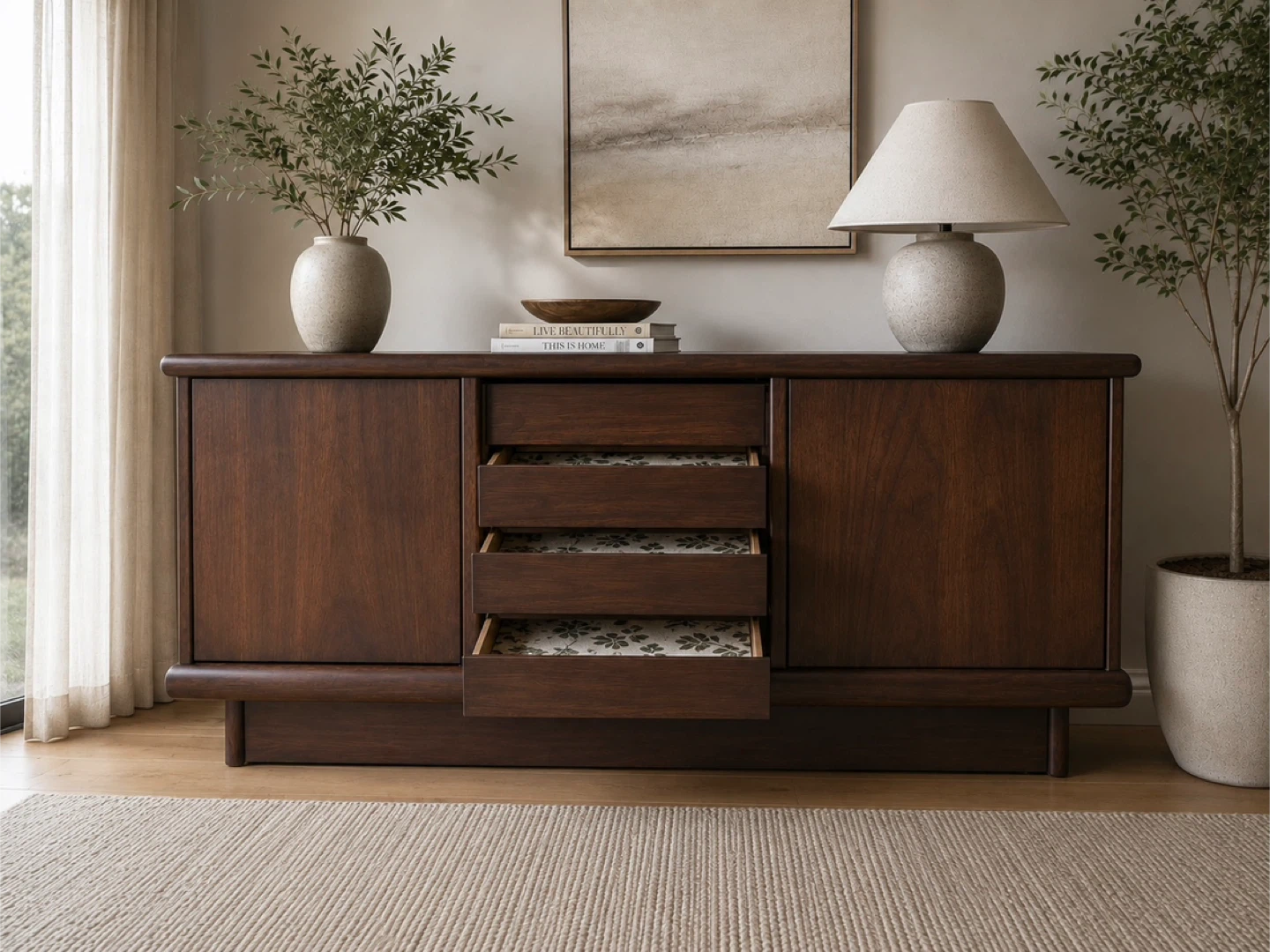 ✨ Solid Wood Nordic Buffet | Sideboard | Media Console - photo 4