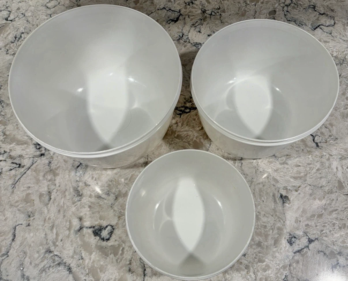 Set of 3 Plastic Mixing Bowls – Nesting Kitchen Prep Bowls” - photo 3