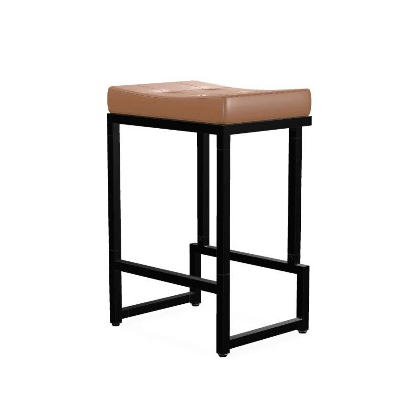1 Brown Faux Leather Bar Stool - photo 4