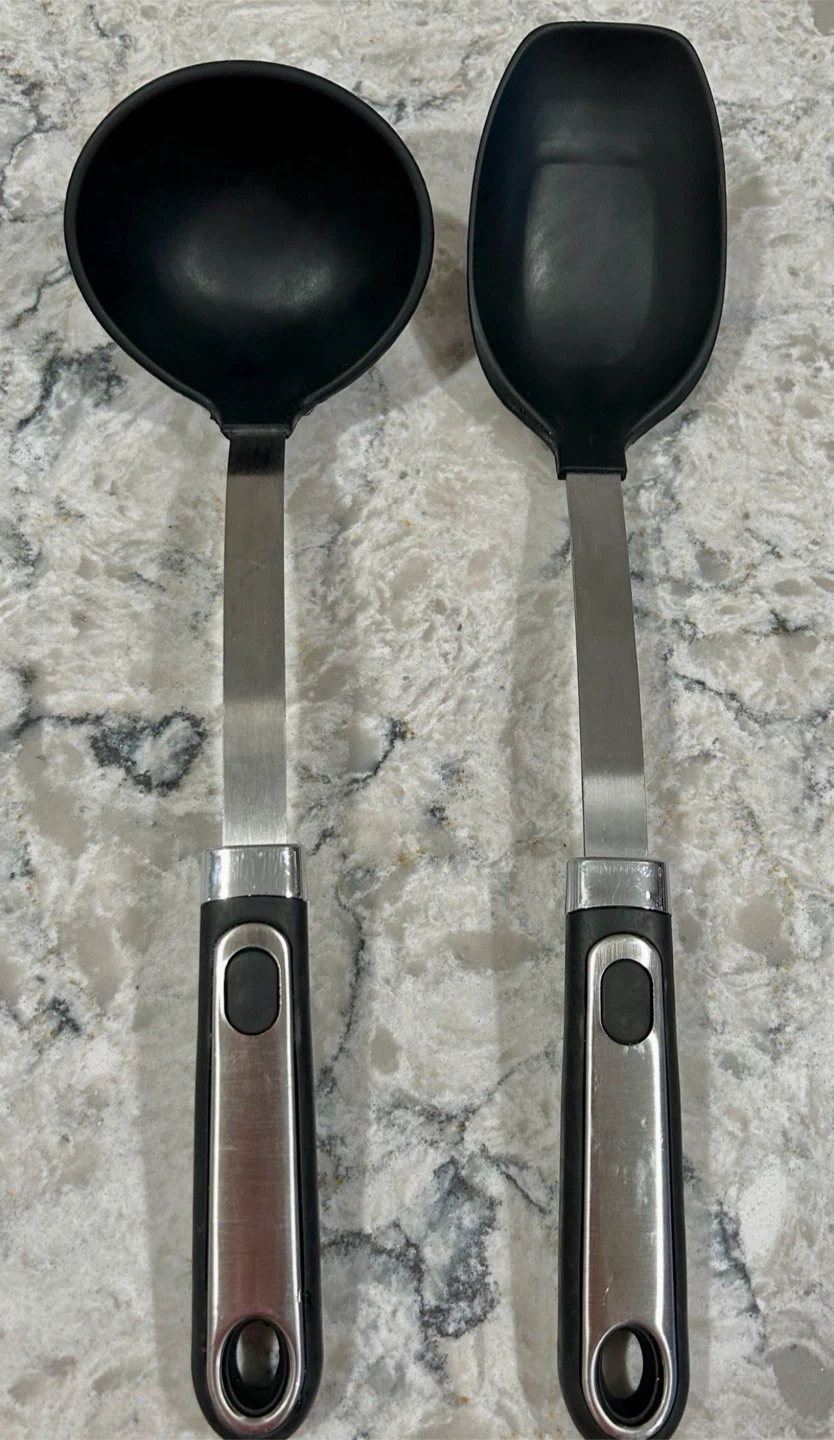 Two Kitchen Utensils: Ladle and Serving Spoon