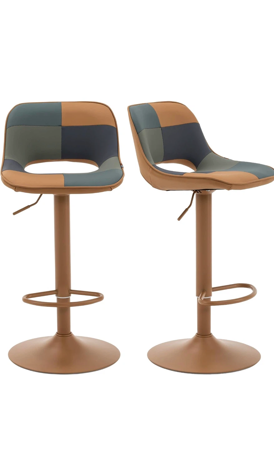 Adjustable Patchwork Bar Stool - Tan