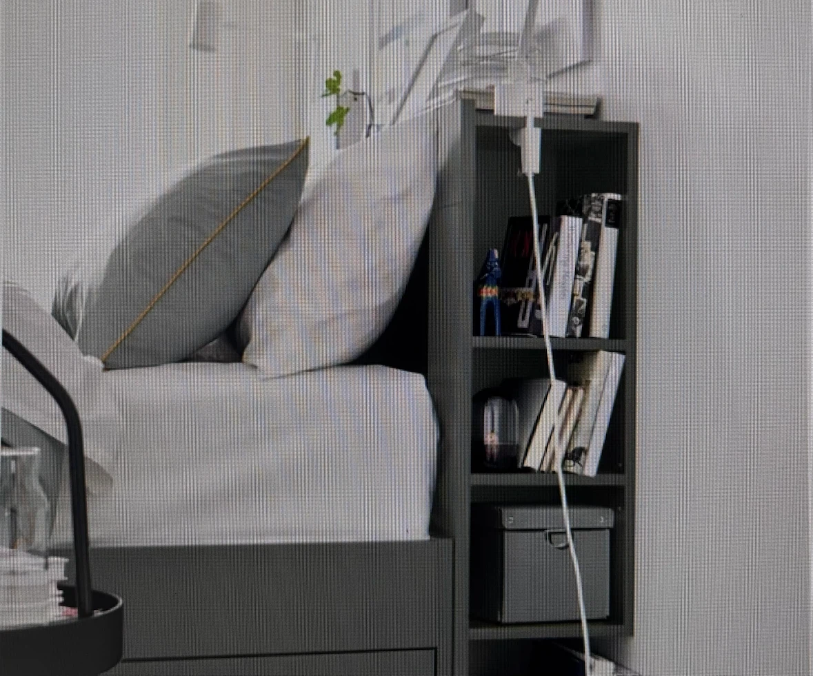 BRIMNES Bed Frame with Storage & Headboard - Gray, Full - photo 2