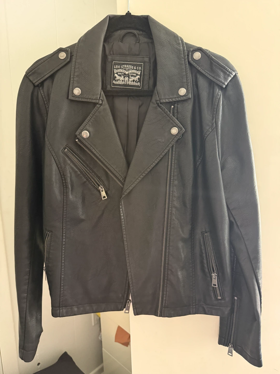 Levi Strauss & Co. Black Faux Leather Moto Jacket