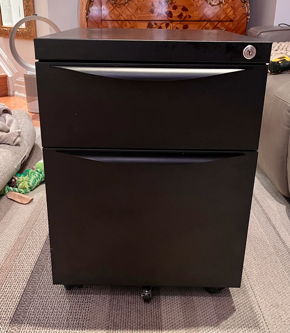 Black 2-Drawer Filing Cabinet