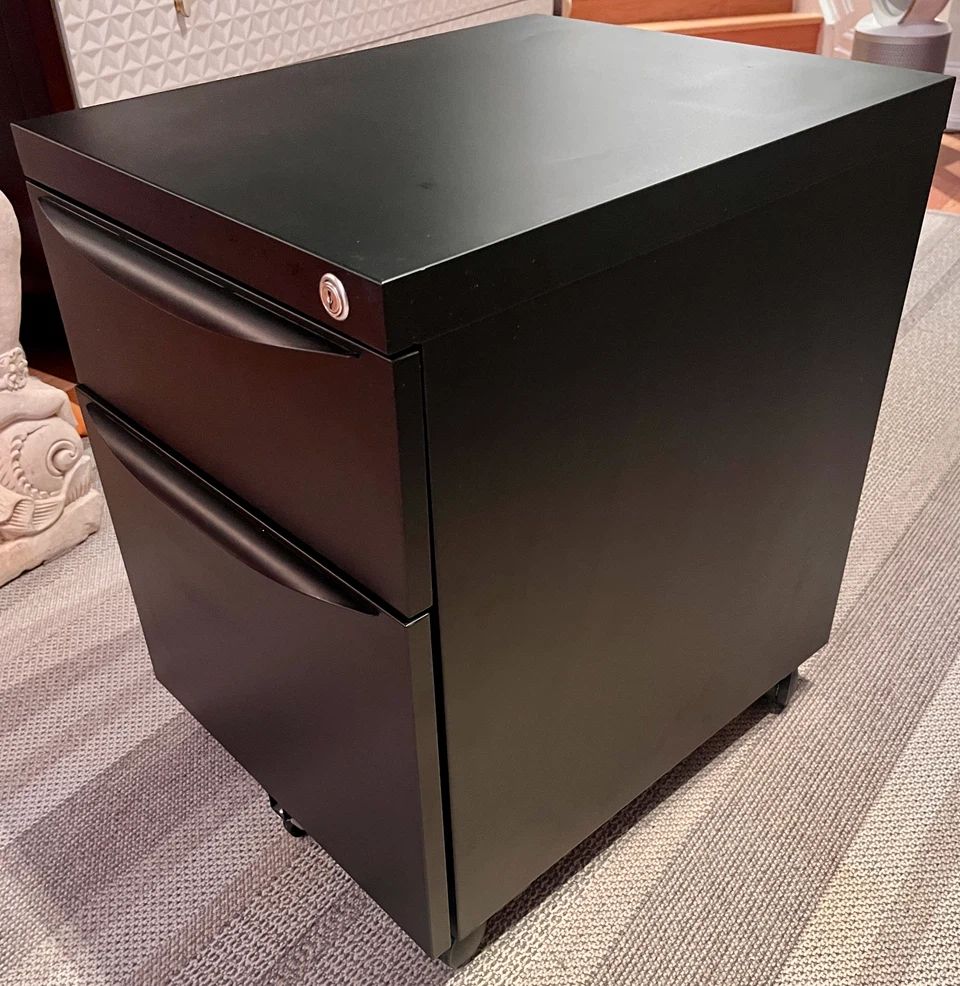 Black 2-Drawer Filing Cabinet - photo 2