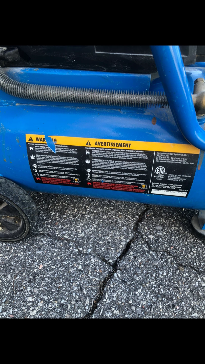 8 gallon Campbell Hausfeld Air Compressor - photo 2