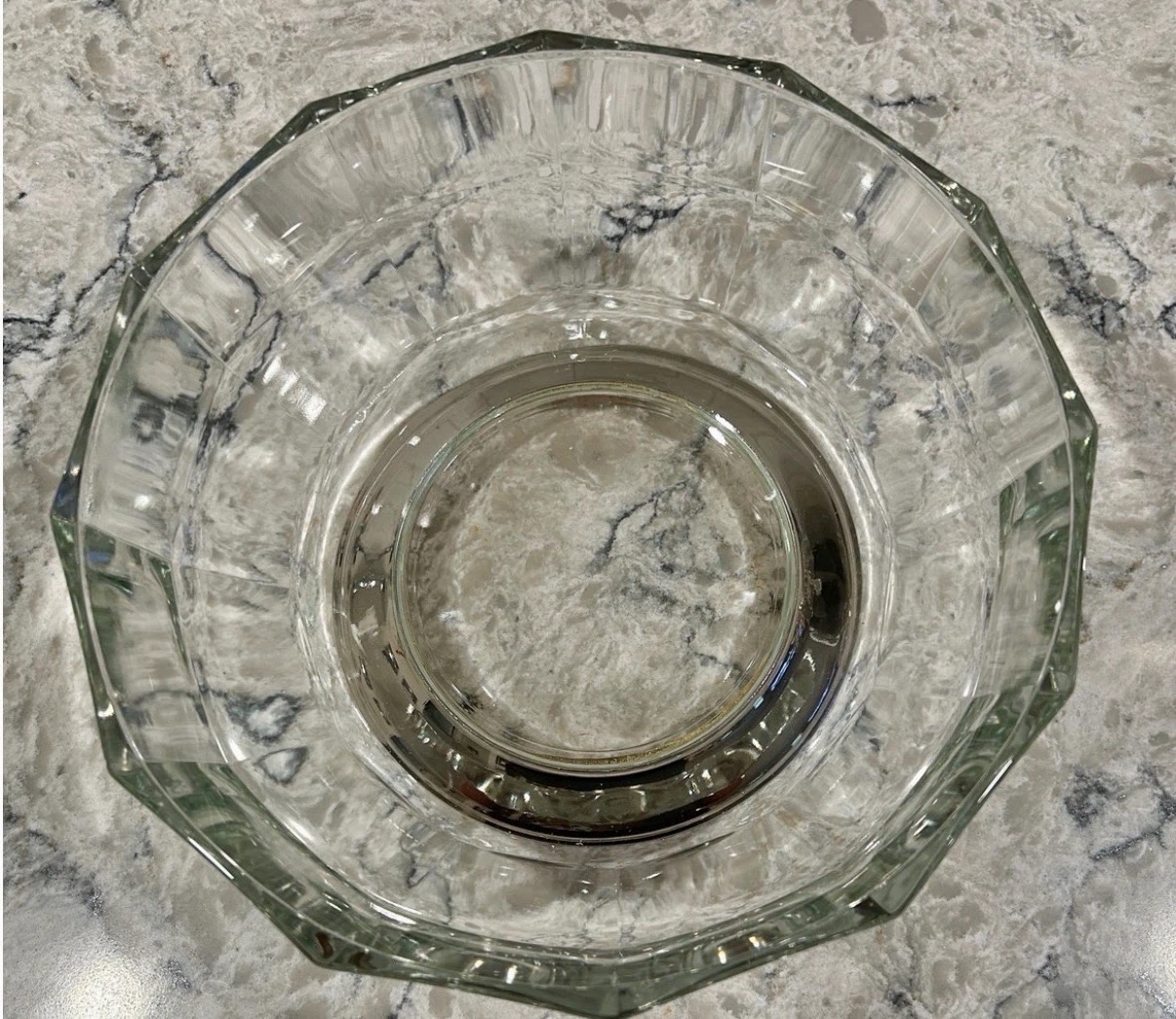 3 Vintage Cut Glass Serving Bowls w/ Silver Plated Bases - photo 4