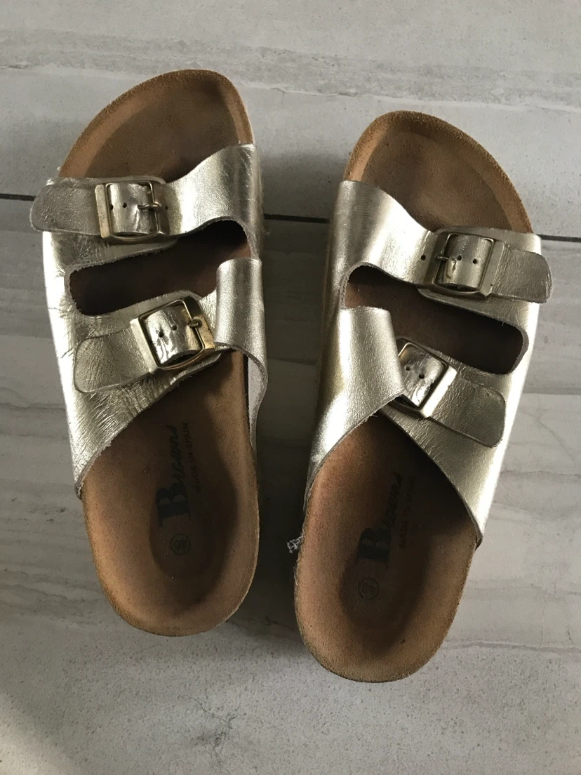 Browns Gold Double Strap Sandals - photo 2