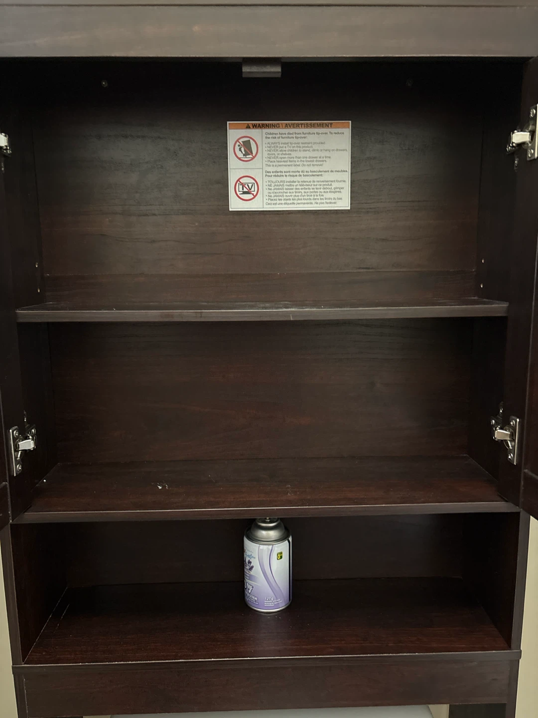 Dark Wood Over-the-Toilet Storage Cabinet - photo 2