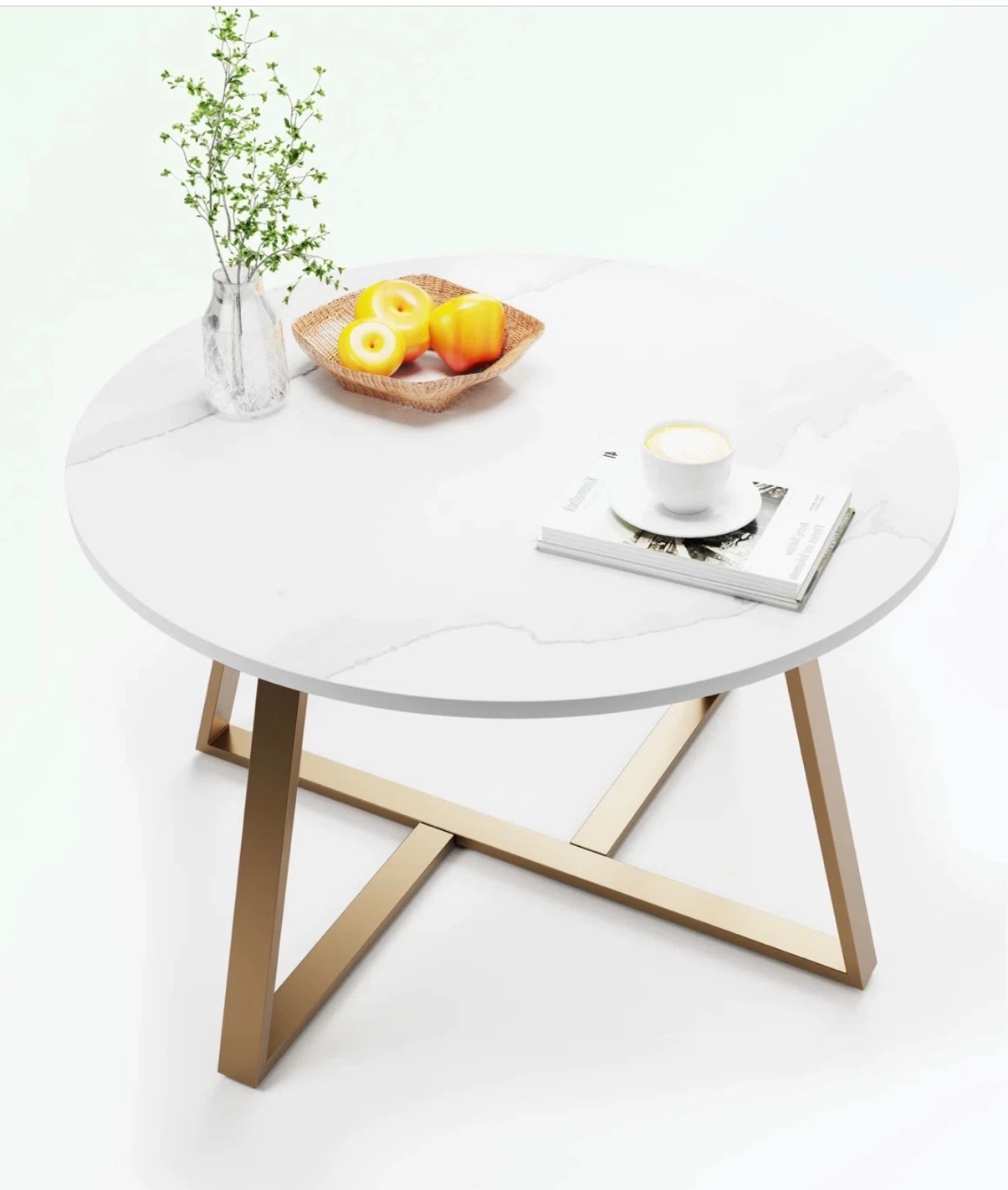 Minelva Single Coffee Table - Gold Stand - photo 2