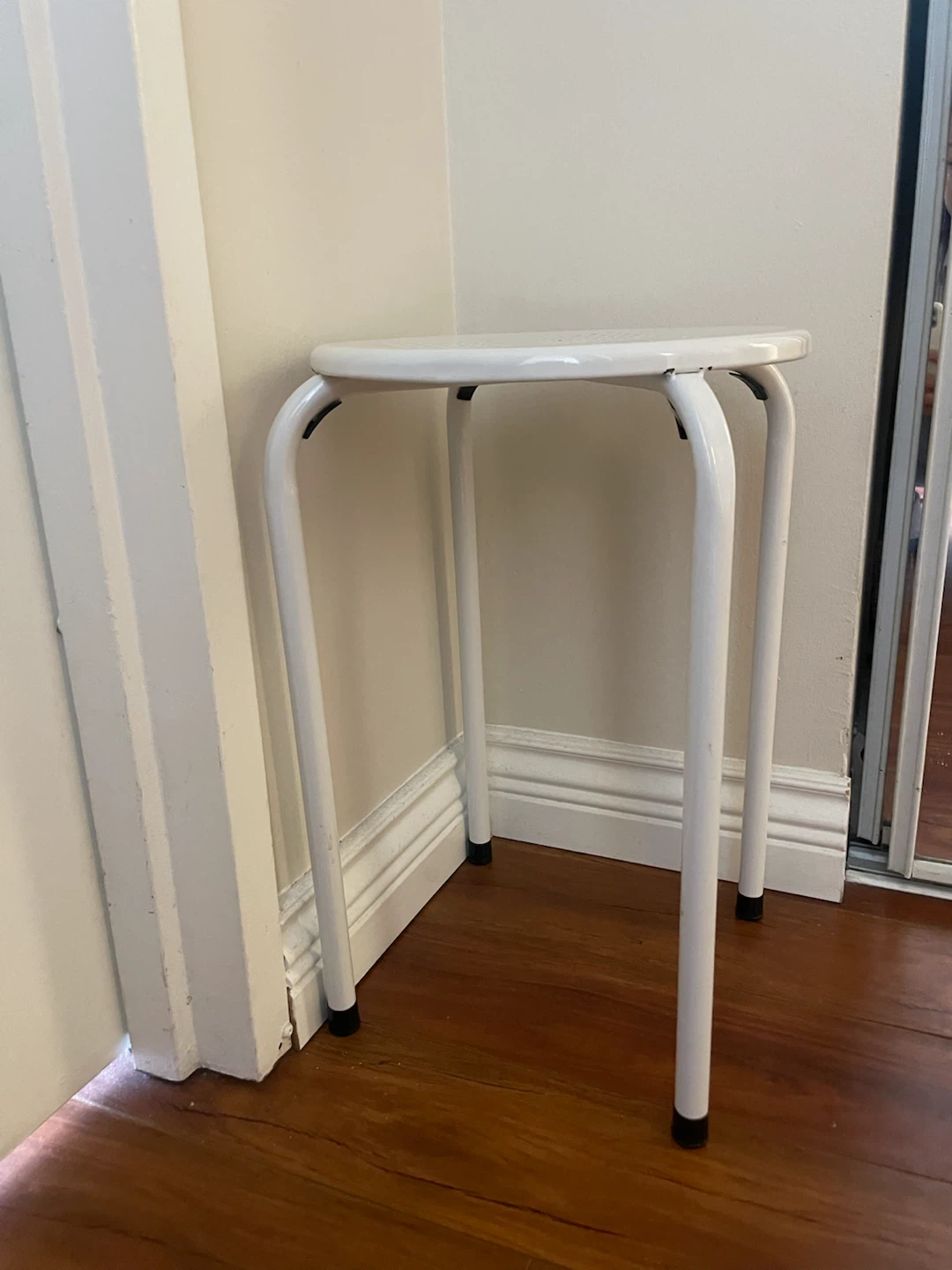 White Metal Stool