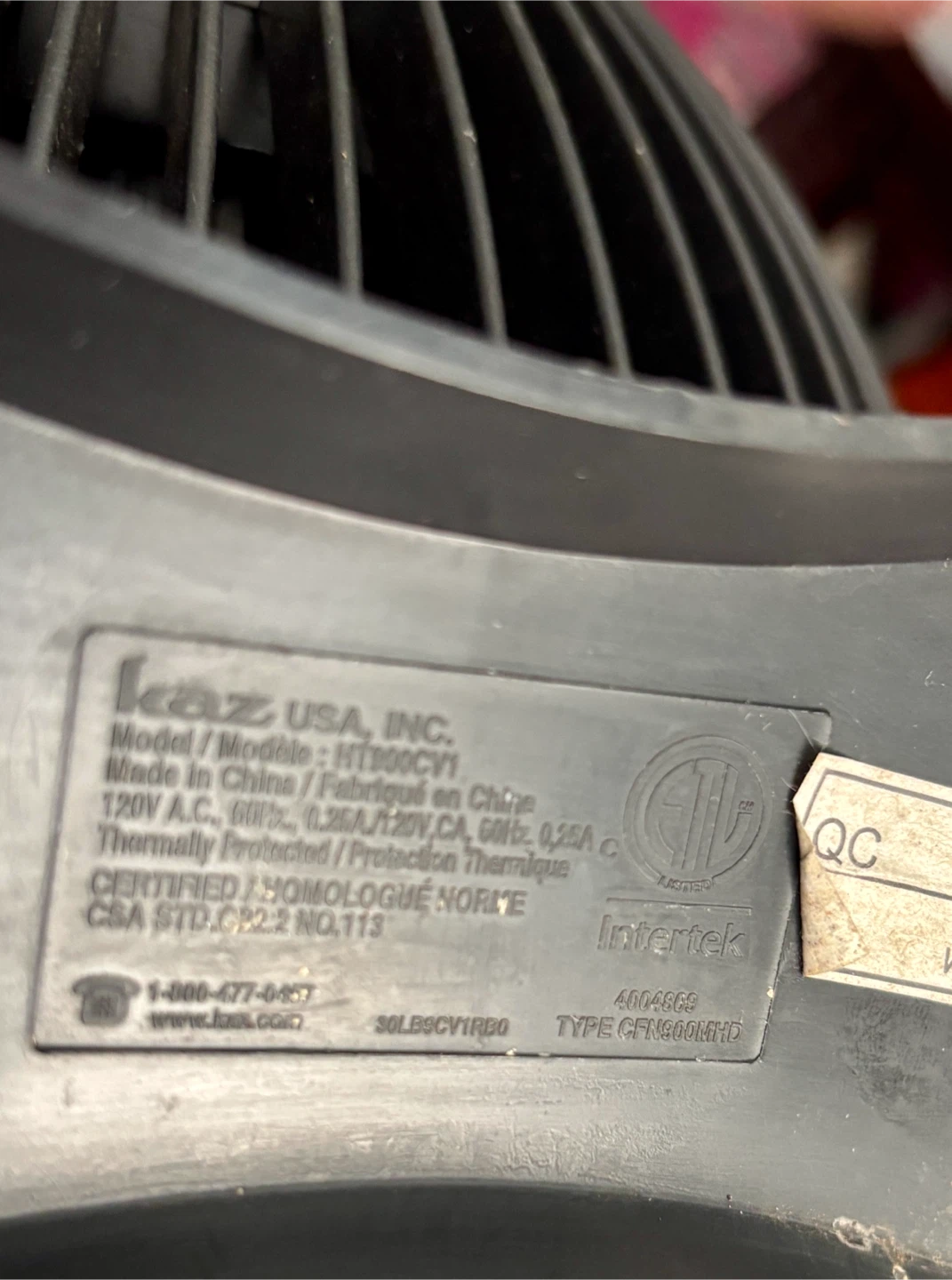 Honeywell HT900CV1 9” Turbo Fan - photo 5