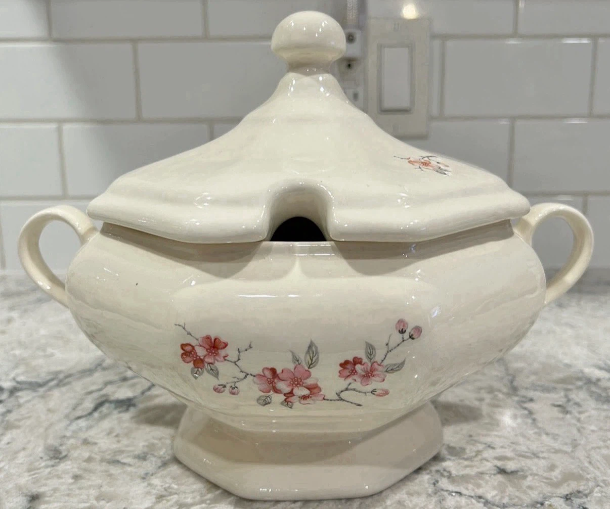 Vintage Lidded Soup Tureen with Floral Design