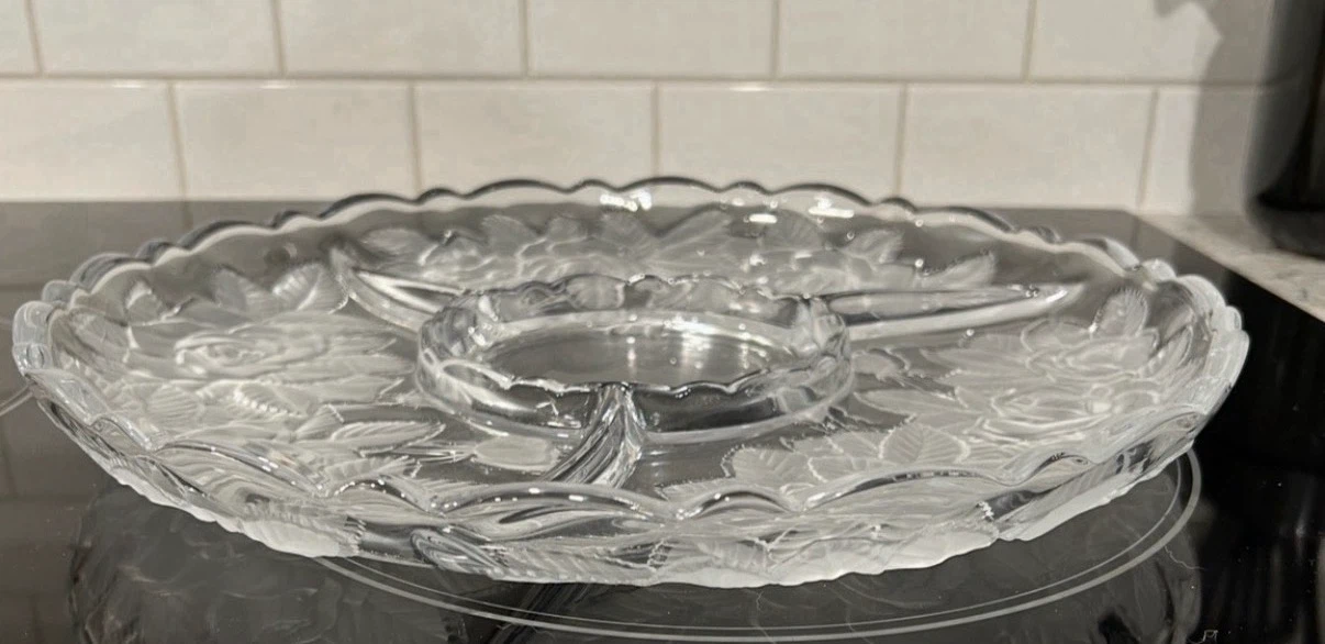 Studio Nova Winter Rose Crystal Divided Serving Platter 14” - photo 3