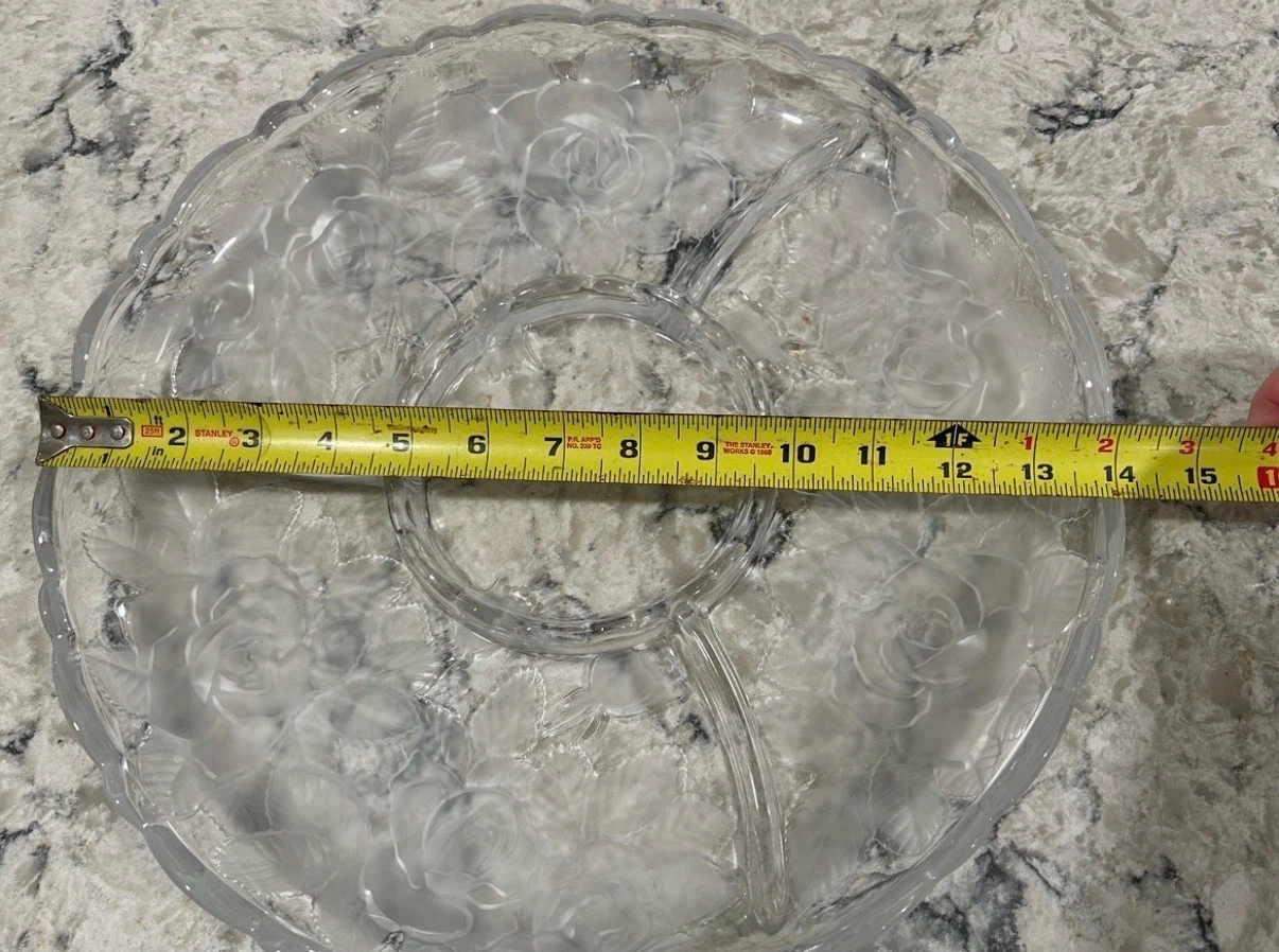 Studio Nova Winter Rose Crystal Divided Serving Platter 14” - photo 4