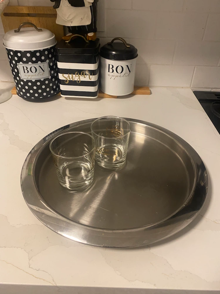 Round Stainless Steel Serving Tray - photo 4