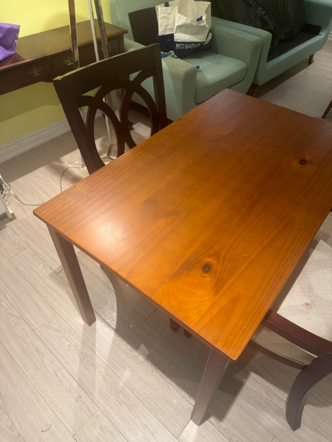 Wooden Dining Table with 2 chairs