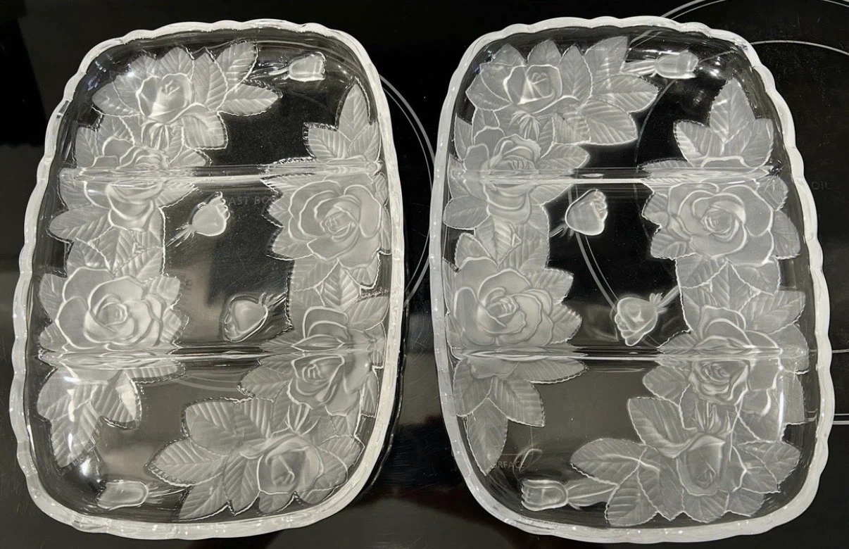 Studio Nova Winter Rose Divided Serving Trays Set of 2