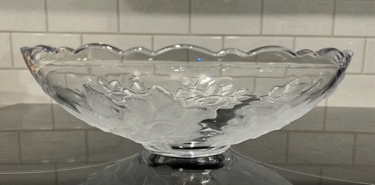 Studio Nova Winter Rose Large Crystal Salad Serving Bowl 12” - photo 2