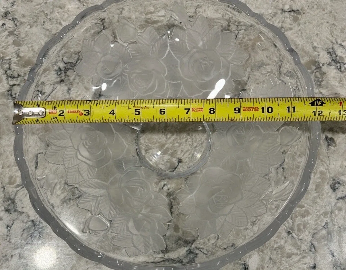 Studio Nova Winter Rose Large Crystal Salad Serving Bowl 12” - photo 3