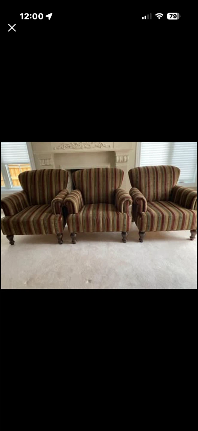 Striped Accent Chair