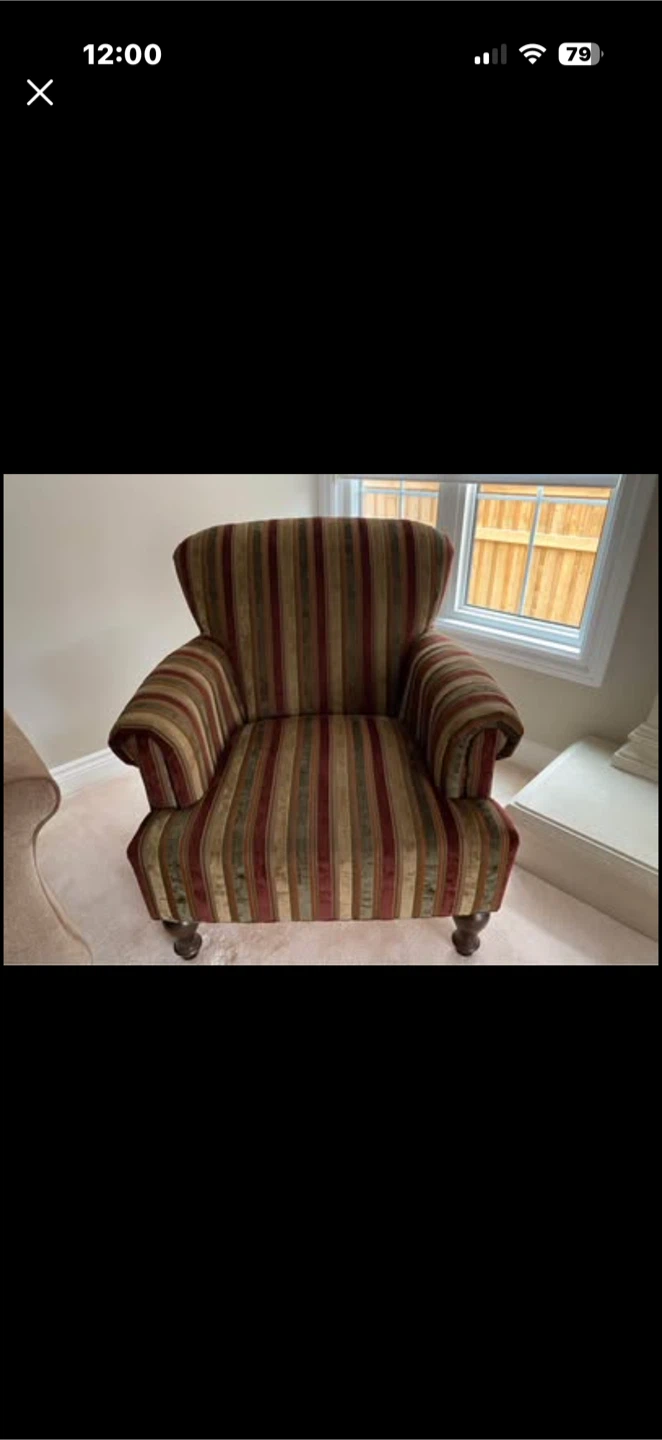 Striped Accent Chair - photo 3