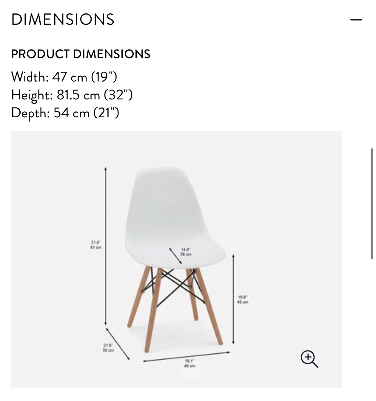 White Accent Chair with Wooden Legs - photo 3