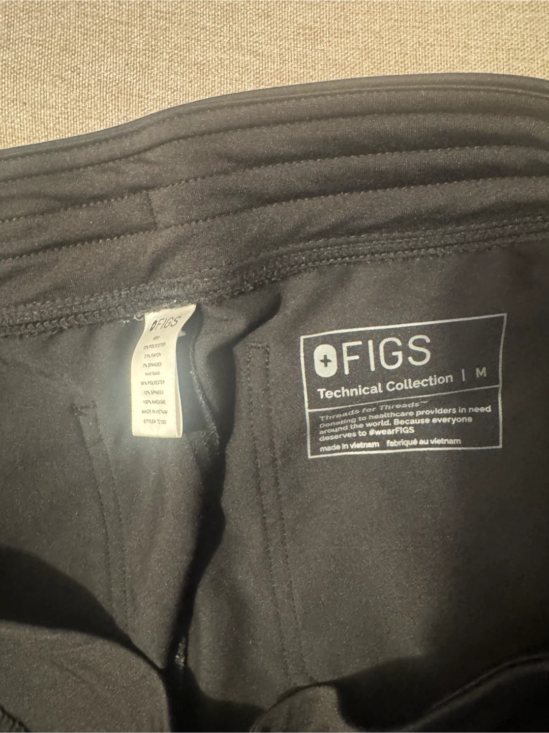FIGS Technical Collection Scrub Pants Black Medium - photo 2