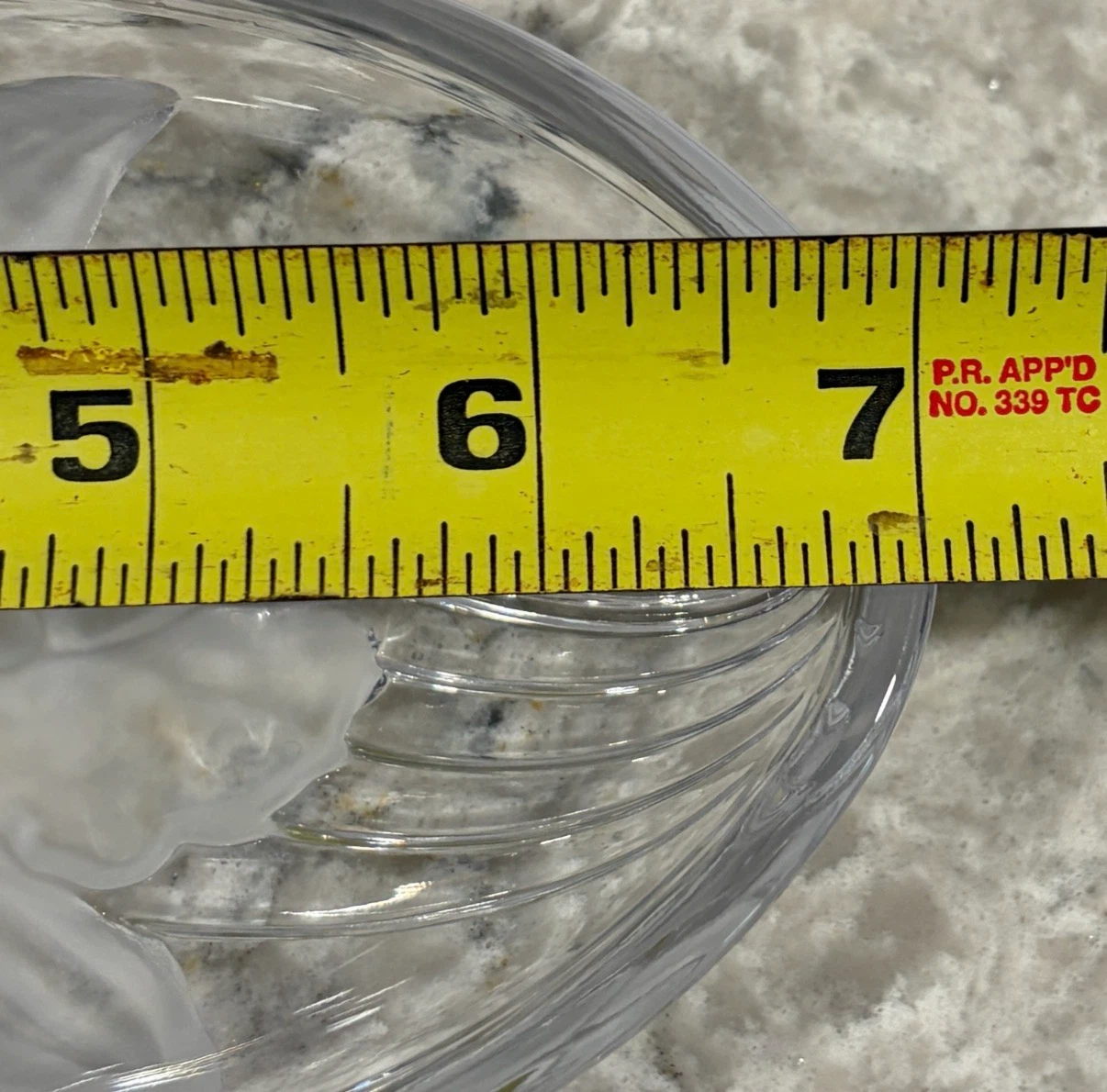 Vintage Frosted Floral Glass Serving Dish Trinket Candy Bowl - photo 5