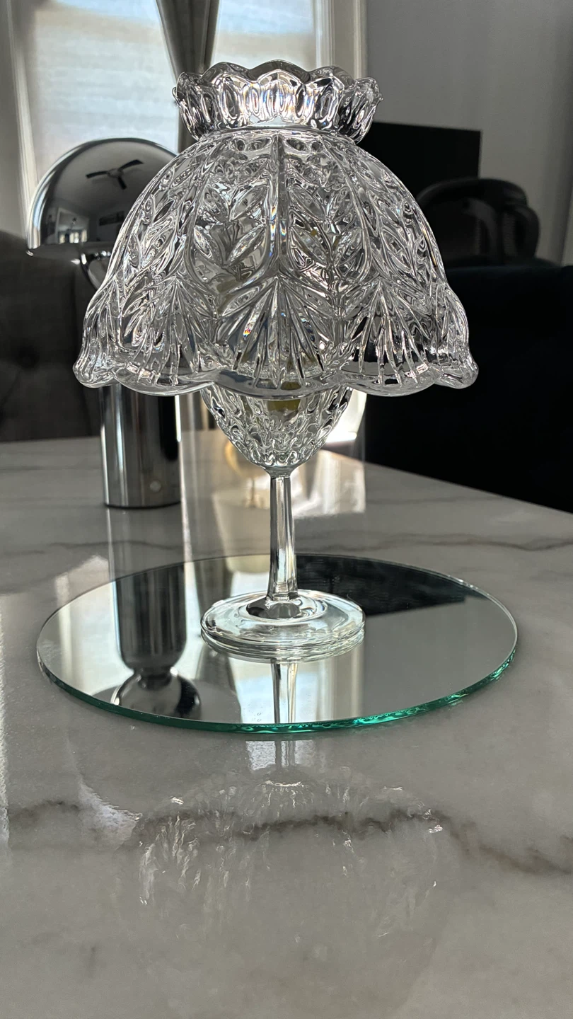 Glass Fairy Lamp with Mirrored Base
