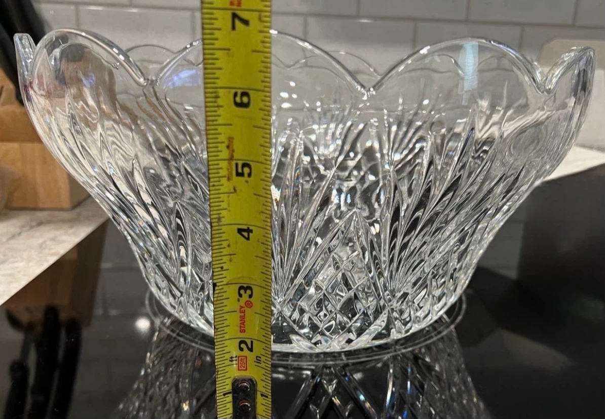 Vintage Bohemian Hand Cut Crystal Punch Bowl - photo 3