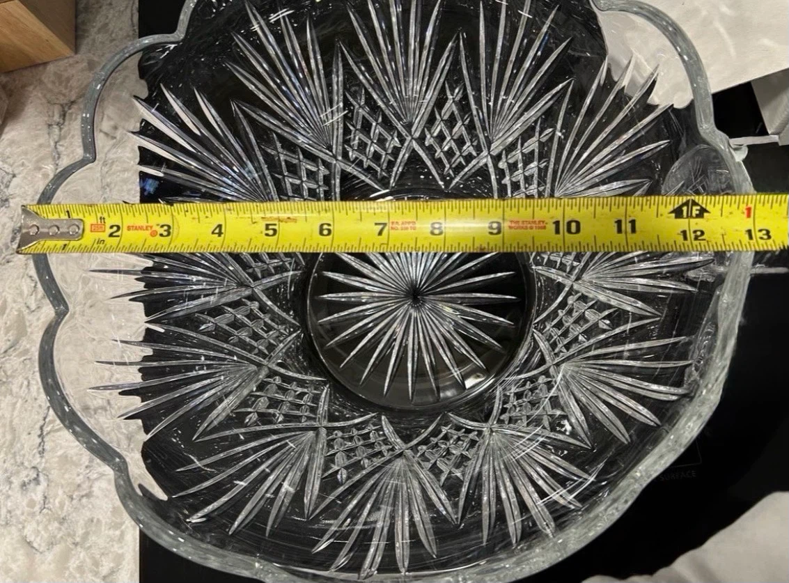 Vintage Bohemian Hand Cut Crystal Punch Bowl - photo 4