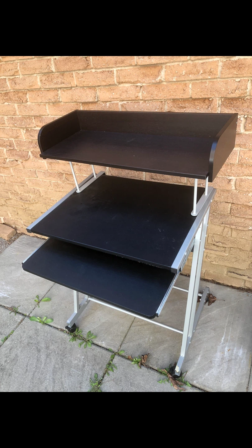 IKEA Black Standing Desk with Two Tiers