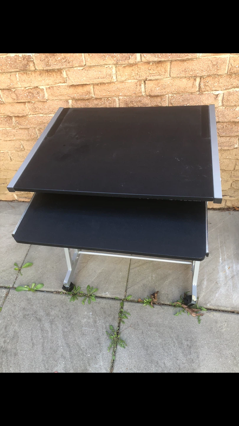 IKEA Black Standing Desk with Two Tiers - photo 2