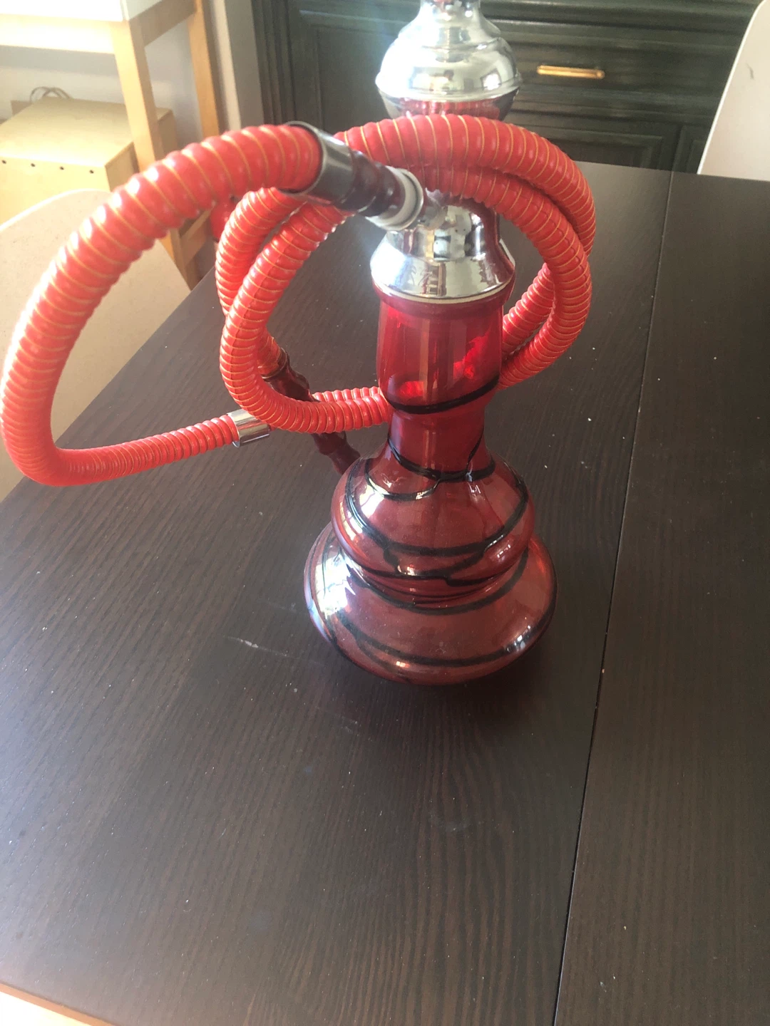 Red Glass Hookah with Accessories - photo 2