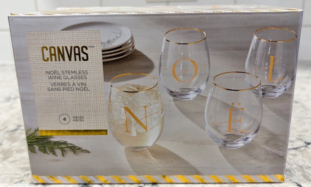 (New)CANVAS Noël Stemless Wine Glasses Set of 4 - photo 2
