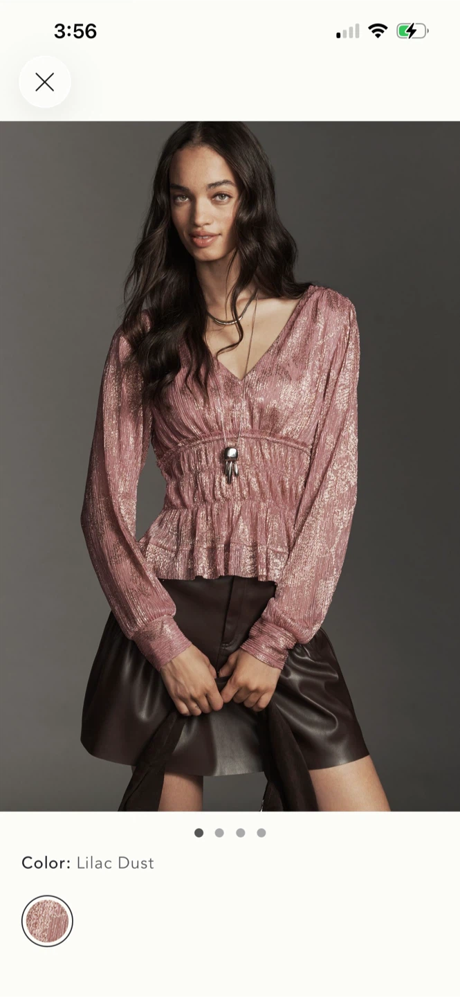 BNWT Anthropologie Boho Metallic Blouse S - photo 2