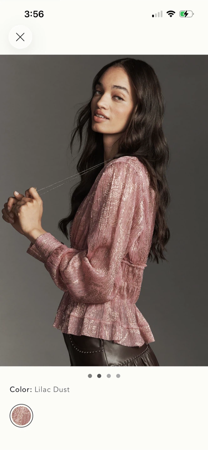 BNWT Anthropologie Boho Metallic Blouse S - photo 3