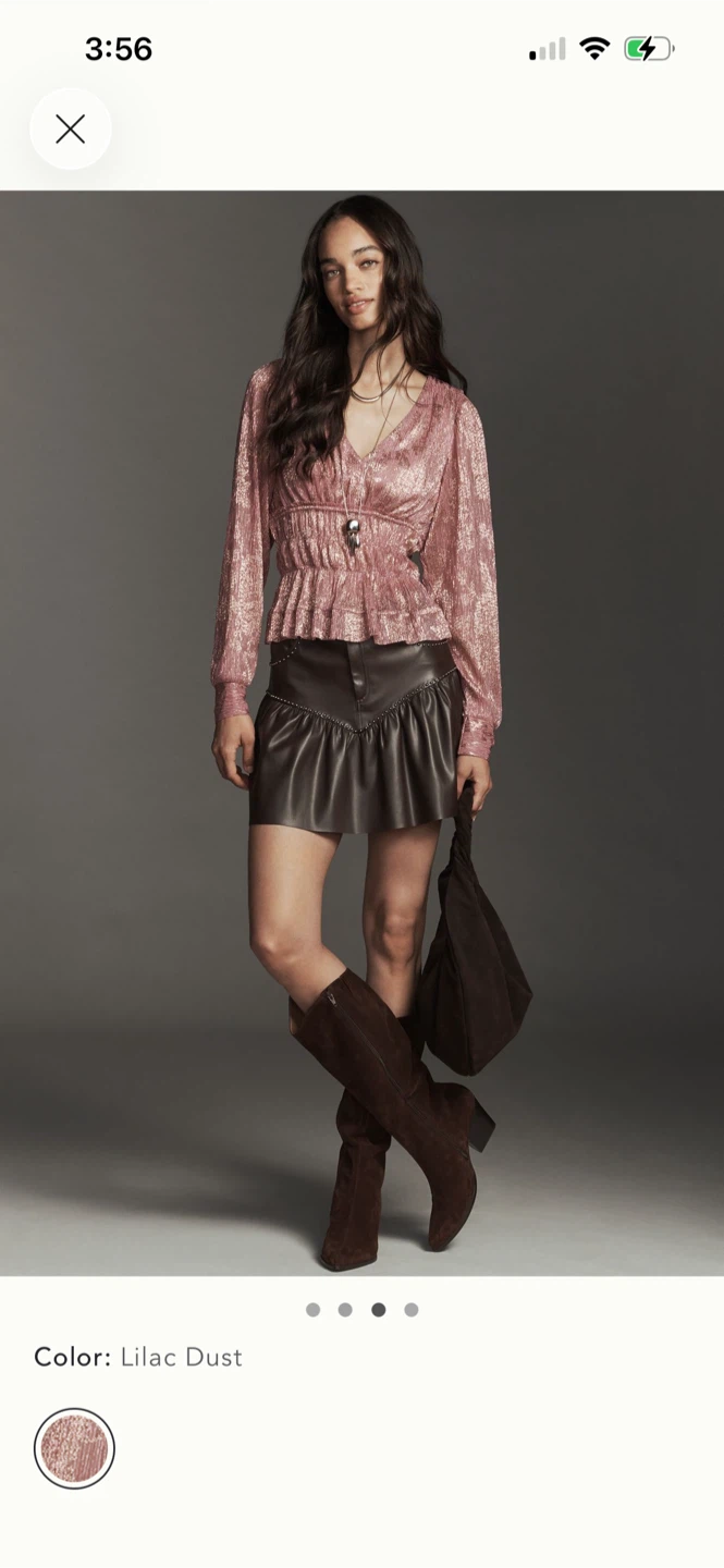 BNWT Anthropologie Boho Metallic Blouse S - photo 4
