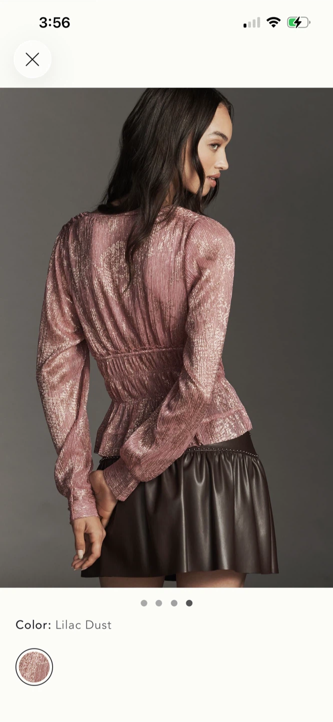 BNWT Anthropologie Boho Metallic Blouse S - photo 5