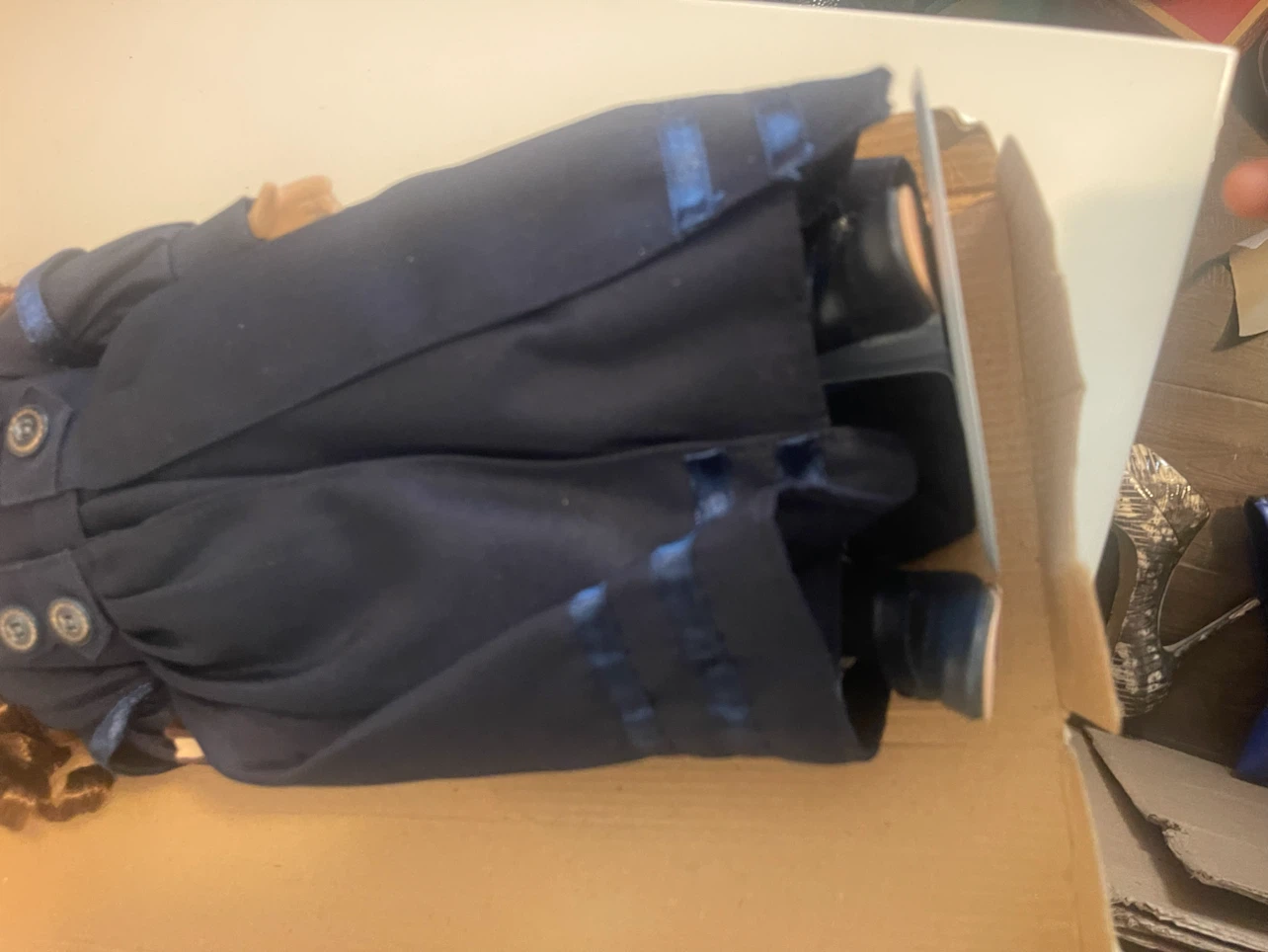 Decorative Doll in Navy Coat and Hat - photo 4