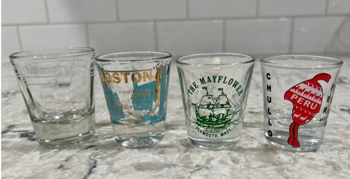 Set of 4 Souvenir Shot Glasses (1-1.5oz)