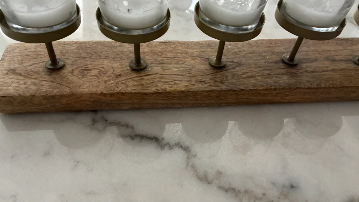 Wooden Base 5-Tealight Candle Holder - photo 4