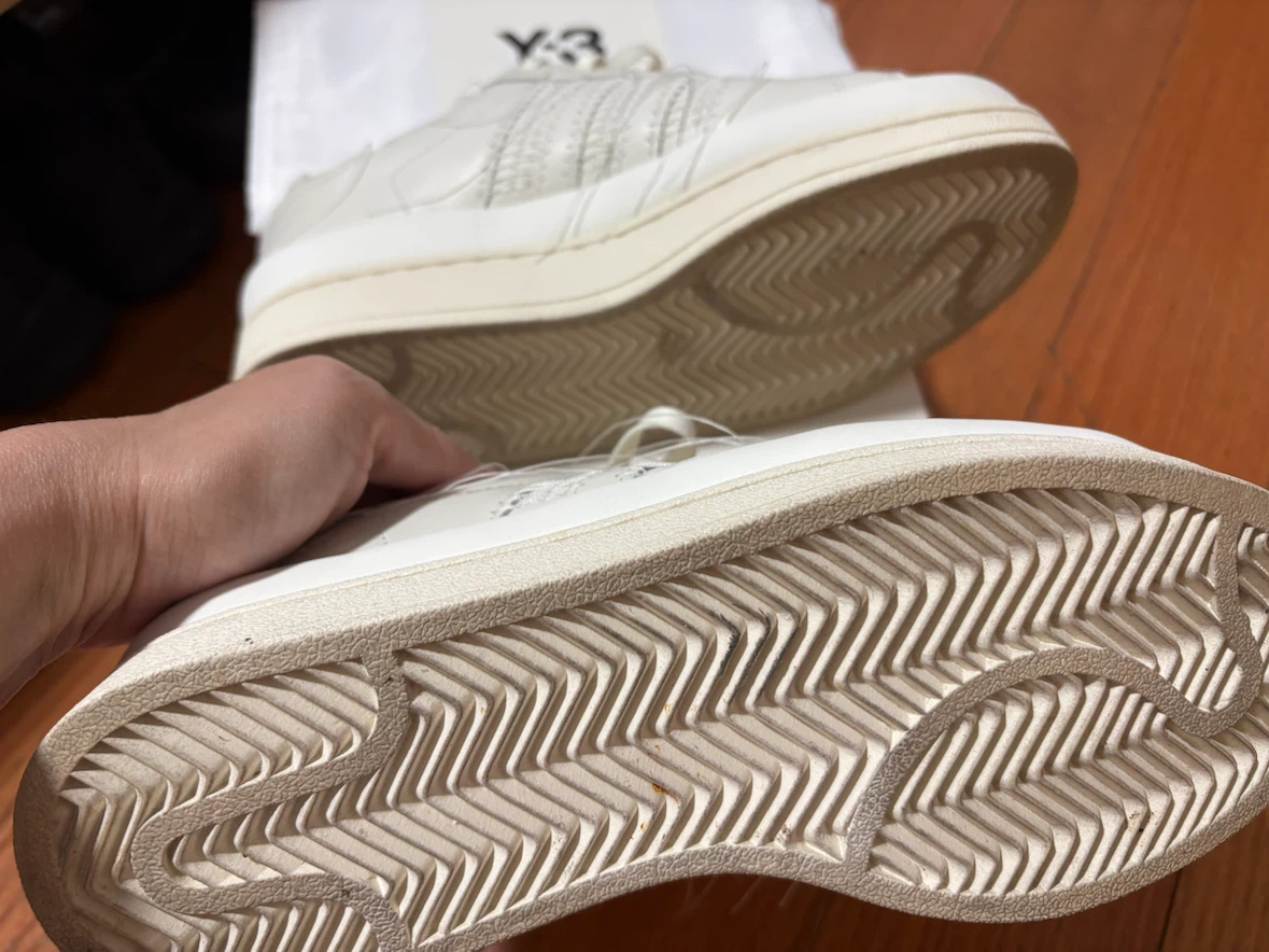 Y-3 Cream Leather Platform Sneakers - photo 5