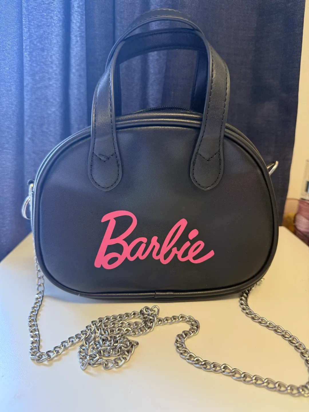 Barbie Black Mini Handbag with Silver Chain